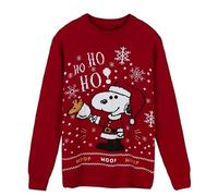 CERDÁ LIFE'S LITTLE MOMENTS Damen Snoopy Damenstrickpullover mit Rundhalsausschnitt und Langen Ärmeln, Trikot-Stil, offizielle Lizenz, rot, M