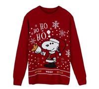 CERDÁ LIFE'S LITTLE MOMENTS Damen Snoopy Damenstrickpullover mit Rundhalsausschnitt und Langen Ärmeln, Trikot-Stil, offizielle Lizenz, rot, XXL