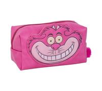 Disney Kulturbeutel für Reisen, Rosa, großes Fassungsvermögen, Reißverschluss, Cheshire-Katzen-Muster, Originalprodukt, Rosa, Reise-Kulturbeutel mit großem Fassungsvermögen