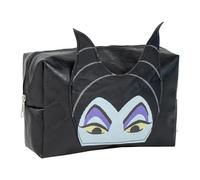 CERDÁ LIFE'S LITTLE MOMENTS - Disney Villainess Reise-Toilettenbeutel - Schwarz - Großes Fassungsvermögen - Reißverschluss - Maleficent-Druck - Originalprodukt