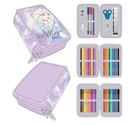 CERDÁ LIFE'S LITTLE MOMENTS - Estuche Escolar 3 Compartimentos Niña de Frozen 2 - Licencia Oficial Disney, Lila, 2700000384