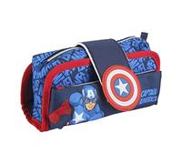 CERDÁ LIFE'S LITTLE MOMENTS - Estuche Escolar 3 Compartimentos Niño de Marvel, Podrá Llevar Todo EL Material Escolar Necesario para Primaria - Licencia Oficial Marvel, Azul, 2700000304