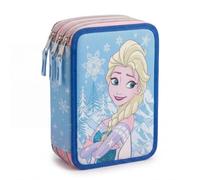 CERDÁ Life's Little Moments Frozen Kids Federmäppchen mit 3 Fächern mit Reißverschluss, gefüllt mit Schreibwaren, für Schule, Kunst und Reisen