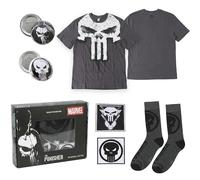 CERDÁ Life's Little Moments Geschenkset, Marvel The Punisher, Unisex, Erwachsene, Größe L, kurzärmelig, Grau, Bedruckt, Comic-Stil, Rundhalsausschnitt, Geschenk für Fans