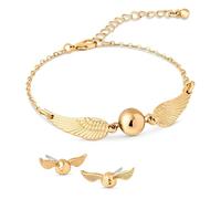 CERDÁ LIFE'S LITTLE MOMENTS Harry Potter Goldener Schnatz Armband und Ohrringe, passendes Schmuck-Set, Geschenk für Mädchen