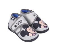 CERDÁ LIFE'S LITTLE MOMENTS, Hausschuhe für Kinder, Klettverschluss, lustige Mickey Mouse-Stiefelform, Innenseite 100% Baumwolle und rutschfeste Sohle, Grau, 23 EU, grau, 23 EU