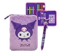 CERDÁ Life's Little Moments Hello Kitty Kuromi Federmäppchen für Kinder, 2 Fächer mit Reißverschluss, gefüllt mit Schreibwaren für Schule, Kunst und Reisen