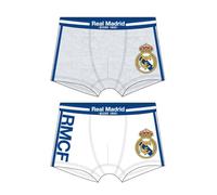 CERDÁ LIFE'S LITTLE MOMENTS Real Madrid Boxer Single-Jersey, 2-teiliges Set, offizielle Kinderunterwäsche, Boxershorts Vereinswappen, Komfort und Stil für Junge Fußballfans, bunt, 6-7 Jahre
