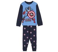 CERDÁ LIFE'S LITTLE MOMENTS Jungen Pyjama d'Hiver du Capitan America 100% Coton Avec T-Shirt à Manches Longues et Pantalon Long - Licence Officielle Marvel Pyjamaset, Bleu, 4 ans