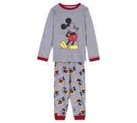 CERDÁ LIFE'S LITTLE MOMENTS Jungen Pyjama Jeu d'Hiver de Mickey Mouse 100% Coton Avec T-Shirt à Manches Longues et Pantalon - Licence Officielle Disney Pyjamaset, Gris, 6 ans