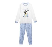 CERDÁ LIFE'S LITTLE MOMENTS Langer Single Jersey Fleece Set Weicher Pyjama Bluey Exklusiv Set Unisex Erwachsene, blau, L