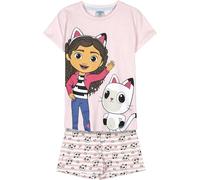 Gabby's Dollhouse kurzer Schlafanzug - Rosa und Weiß - Größe 4 Jahre - Schlafanzug für Jungen - 100% Baumwolle 145gsm - Gabby Print und Paws Panty - Original Produkt entworfen in Spanien