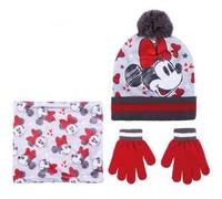 CERDÁ LIFE'S LITTLE MOMENTS Mädchen Minnie Mouse Mütze und Schal Kinder Set-Winter Kleidungsset mit Wintermütze Schlauchschal Handschuhe Müzenset, Grau, Einheitsgröße
