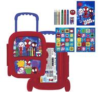 CERDÁ LIFE'S LITTLE MOMENTS Malpapier Trolley Spidey - Schulset für Kinder mit Rollen und Zubehör von Spidey und seinen Freunden, inklusive Stickers, Farben und Aktivitäten