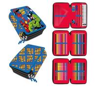 CERDÁ LIFE'S LITTLE MOMENTS Marvel Avengers Federmappe dreifach | Dreifache Federmappe Marvel Avengers mit Farbstiften, Filzstiften, Linealen, Kugelschreibern, Radiergummis