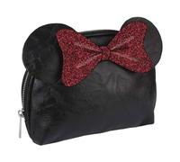 CERDÁ LIFE'S LITTLE MOMENTS - Minnie Travel Toiletry Bag - Schwarz - Große Speicherkapazität - Reißverschluss - Minnie Bow Print - Originalprodukt