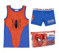 CERDÁ LIFE'S LITTLE MOMENTS Spiderman Bib Tight Pyjamas - Blau, Rot und Weiß - Größe 4 Jahre - Pyjama Set Inside Pouch - 100% Baumwolle 145gsm - Original Produkt entworfen in Spanien
