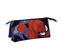 CERDÁ Life's Little Moments Spiderman Federmäppchen mit 3 Fächern, 100% Polyester, Blau und Rot, 22,5 x 11,5 x 2 cm