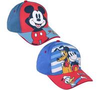 Cap für Kinder Mickey Mouse - Blau - Geeignet von 2 bis 8 Jahren - Aus Baumwolle und Polyester - Kinder Cap mit Verstellbarem Klettverschluss - Original Produkt in Spanien Designed