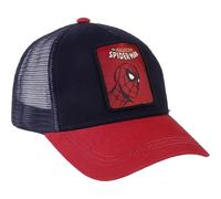 Kappe mit Gewölbtem Schirm Spiderman - Schwarz und Rot - Für Erwachsene Passend - Mit Gesticktem Figurenaufnäher - Cap mit Verstellbarem Rückenverschluss - Original Produkt in Spanien Designed