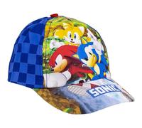 Cap für Kinder mit Gewölbtem Schirm Sonic - Blau - Geeignet von 4 bis 8 Jahren - Mit Stickerei - Kinder Cap mit Verstellbarem Klettverschluss - Original Produkt in Spanien Designed