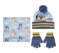 CERDÁ LIFE'S LITTLE MOMENTS Unisex Kinder Bluey, Handschuhe Und Höschen Mütze, Gelb und Blau, Einheitsgröße
