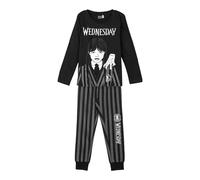 CERDÁ Unisex Kinder-Schlafanzug 'Wednesday' – Single-Jersey, bequem, dunkelgrau 14 Jahre