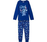 CERDÁ LIFE'S LITTLE MOMENTS Unisex Kinder Largo Single Jersey Diseño Exclusivo, Cómodo Y Suave-Pijama Stitch Pyjamaset, dunkelblau, 10 Jahre