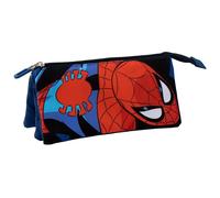 CERDÁ Life's Little Moments Spiderman Federmäppchen mit 3 Fächern, 100% Polyester, Blau und Rot, 22,5 x 11,5 x 2 cm