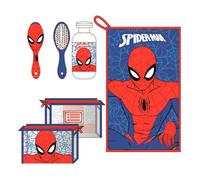 Spider-Man Reise-Toiletten-Set für Kinder, transparent, mit Reißverschluss, Bürste und Flasche, wiederverwendbares Marvel-Design, offizielles Lizenzprodukt, Einheitsgröße für Bad und Urlaub