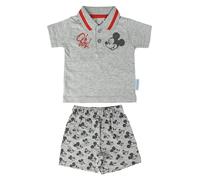 Cerdá Unisex-Kinder Conjunto Bebe Niño Verano De Mickey Mouse Disney - 12 Meses - Polo + Pantalon De Algodon Shorts-Set Not Applicable, Gris, Klein