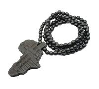 Cernomal Afrikanische Karte-Anhänger-Halskette - Modische Persönlichkeit, Schwarzer Holz-Charm, Halskette, Paar-Schmuck, Perlenkette, Pullover-Kette Für Damen Und Herren, Geschenk, Ka