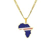 Cernomal Anhänger-Halskette Mit Flagge Von Kap Verde - Trendige Ethnische Afrikanische Land-Kubanische Pullover-Kette, Für Damen Und Herren, Patriotischer Charme, Schmuck, Accessoires,