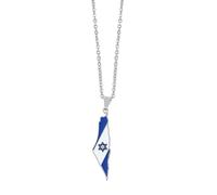 Cernomal Karte Von Israel-Anhänger-Halsketten - Emaille-Charm, Ethnische Karten, Flagge, Pullover-Kette, Halsketten, Patriotischer Hip-Hop-Schmuck Für Damen Und Herren, Party-Geschenk,
