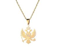 Cernomal Karte Von Montenegro Adler-Anhänger-Halskette - Einfarbiger Charm-Schmuck, Größenverstellbare Patriotische Pulloverkette, Für Männer Und Frauen, Nat