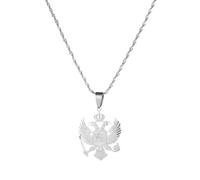 Cernomal Karte Von Montenegro Adler-Anhänger-Halskette - Einfarbiger Charm-Schmuck, Größenverstellbare Patriotische Pulloverkette, Für Männer Und Frauen, Nat