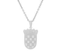 Cernomal Kroatien-Karte-Anhänger-Halskette - Modisch, Einfarbig, Umriss-Abzeichen, Flaggen-Anhänger, Halskette, Schmuck, Geschenke Für Damen, Mädchen, Herren, Accessoires, Weiß, LAN