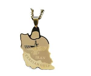 Cernomal Neuartige Karte Des Iranischen Halskette - Einfarbige Tiermuster-Anhänger-Pullover-Kette, Beliebte Hip-Hop-Schmuck-Accessoires Für Männer Und Frauen, Geschenke, Gelb, Lang: 5