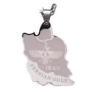 Cernomal Neuheit Karte Von Iran Halskette - Einfarbige Tiermuster-Anhänger-Pullover-Kette, Beliebte Hip-Hop-Schmuck-Accessoires Für Männer Und Frauen, Geschenke, Weiß, Lang: 50 Cm