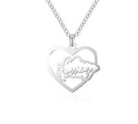 Cernomal Russland-Anhänger-Karten-Halsketten - Hohle Herz-Buchstaben, Charm-Halskette, Pullover-Kette, Halsband, Schmuck, Geburtstagsgeschenk, Für Damen, Herren, Mädchen, Jungen, Acce