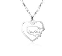 Cernomal Usa-Anhänger-Karten-Halsketten - Hohle Herz-Buchstaben, Charm-Halskette, Pullover-Kette, Halsband, Schmuck, Geburtstagsgeschenk, Für Damen, Herren, Mädchen, Jungen, Accessoir
