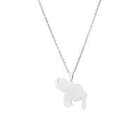 Cernomal Venezuela-Karten-Charm-Halsketten - Ethnischer Charm-Halsband, Freundschafts-Patriotischer Schmuck, Länderkarten-Anhänger Für Damen Und Herren, Schlüsselbeinkette, Weiß, La