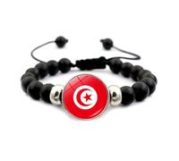Cernomal Vintage-Perlenarmbänder Mit Tunesien-Flagge - Nationalflagge, Verstellbare Armbänder, Schmuckzubehör, Geschenke Für Patrioten, Sportfans, Frauen, Männer, Paare, Geschenke,