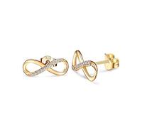 CERSLIMO Ohrstecker Gold, Unendlichkeit Ohrringe Sterling Silber 925 & Vergoldet Zirkonia Infinity Ohrstecker unendlich Schmuck Geschenke