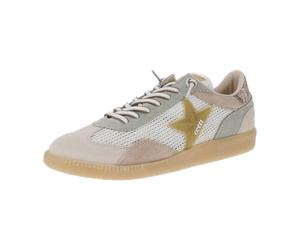 Cetti C-1385 SRA Tierra (Beige/Weiß/Hellgrün) - sportlicher Schnürschuh - Damenschuhe Top Trends, Beige, leder/textil für Damen, beige, Größe 40 EU