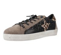 Cetti GEMÜTLICH Y MODERNA ZAPATILLA DAMEN 1342 ANTE TAUPE Y GLITTER SCHWARZ talla numeric_40