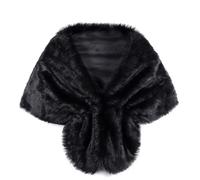 Cexiakong Damen Kunstpelz Schal 1920er Jahre Hochzeit Pelz Stolen und Wraps Verkleidung Pelz Shrug für Hochzeiten umhang mit künstlichen Federn für den Winter warm Hochzeitsjacke Verkleidung
