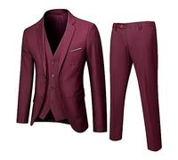 Cexiakong Herren Anzug 3 Teilig Hochzeit Anzüge Komplett Business Blazer 3 teiliger Jacke Weste Hosenanzug Slim Fit Vintage Party Klassisch Charmant Sets Herrenanzug Set