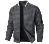 Cexiakong Herren Strickjacke Cardigan Feinstrick Sweatjacke mit Reißverschluss Lange/Kurze Gestrickt Winter Freizeitjacke Bequeme Leichte mantel Regular Fit Pullover Klassisch Sportjacke Bequem