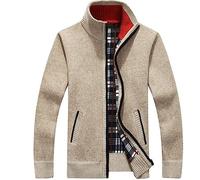 Cexiakong Herren Strickjacke Cardigan Freizeit Winter Fleecejacke Dicken Warmer Hausjacke Full Zip Winterjacke Warm Wintermantel einfarbig Sweatjacke Atmungsaktiv mit Taschen Trachtenjacke